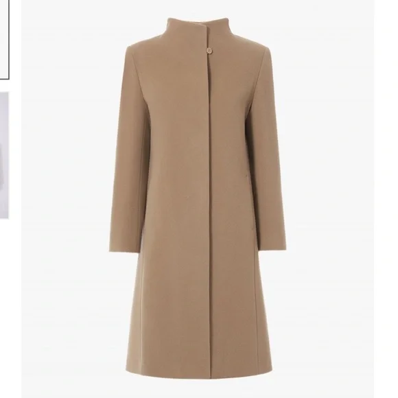 NWT Cinzia Rocca Icons Taupe Wool Cashmere Coat Italy Minimalist Size 12 - Picture 5 of 14